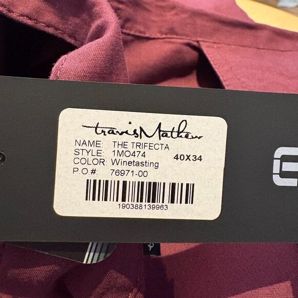 Travis Mathew The Trifecta Pant Men's Size 40x34 in Winetasting New With Tags! - Picture 3 of 6